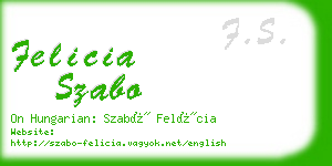 felicia szabo business card
